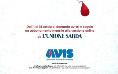 Avis e gruppo L’Unione Sarda: per i donatori un mese di abbonamento online